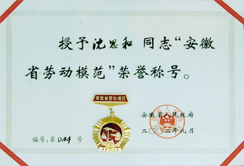 安徽合肥立新食用菌种场培训学校校长沈思和被誉为安徽省劳动模范称号