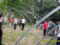2012年5月中旬合肥立新菌种场培训学校学员在合肥立新食用菌生产基地现场实习食用菌栽培技术——食用菌生产大棚搭建