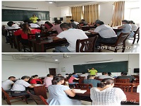 合肥立新食用菌培训基地学员在教室学习理论知识